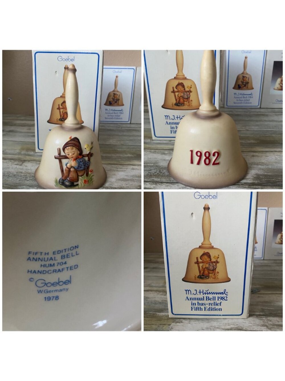 Hummel Annual Bells 1978-1986 Goebel Germany w/ Boxes Set of 9 - Picture 6 of 10